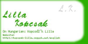 lilla kopcsak business card